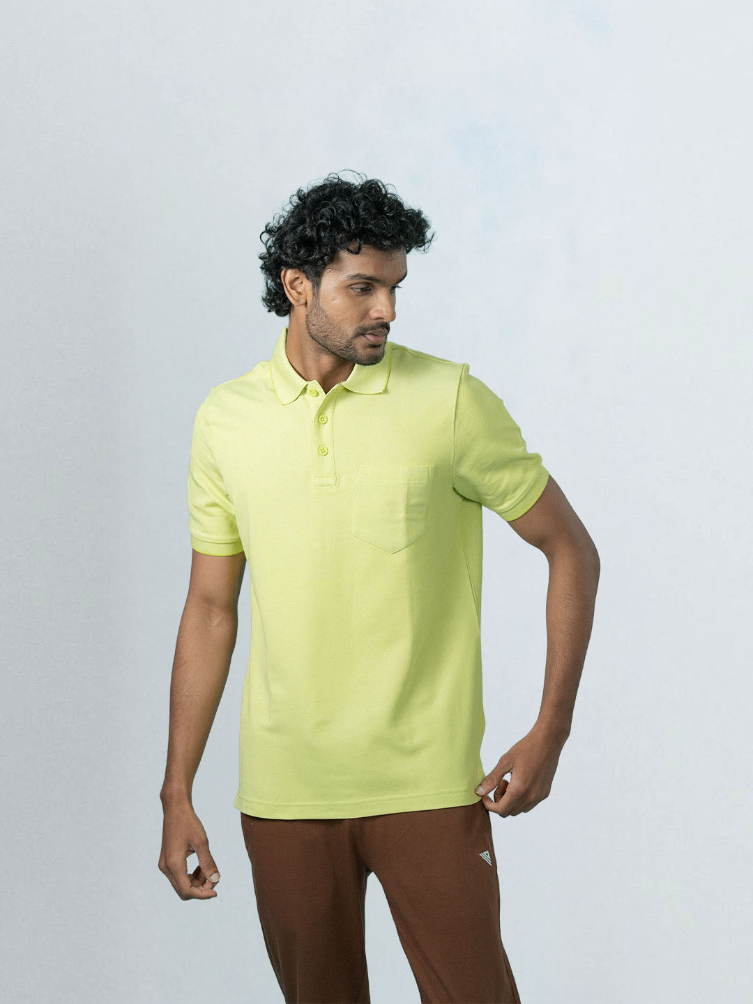 Men's Cotton Rich Pique Polo Peppy Lime Green