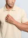 Men's Cotton Rich Pique Polo Light Beige