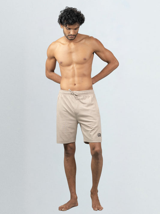 Men's Combed Cotton Shorts Beige