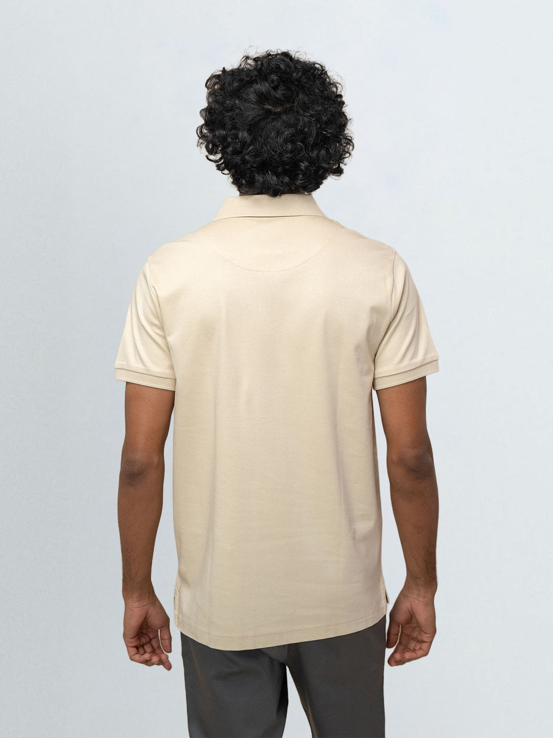 Men's Extra Long Staple Cotton Polo Ivory Cream