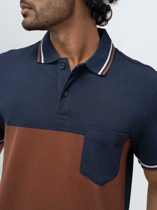 Men's Stripper Cotton Rich Polo Brunette