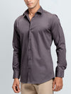 Men's Satin Stretch Cotton Shirt Grey