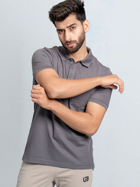 Men's Extra Long Staple Cotton Polo Smokey Grey