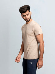 Men's 100% Cotton Crew Neck Royal Beige