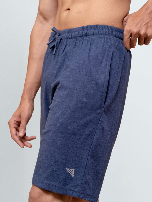 Men's Combed Cotton Shorts Denim Blue