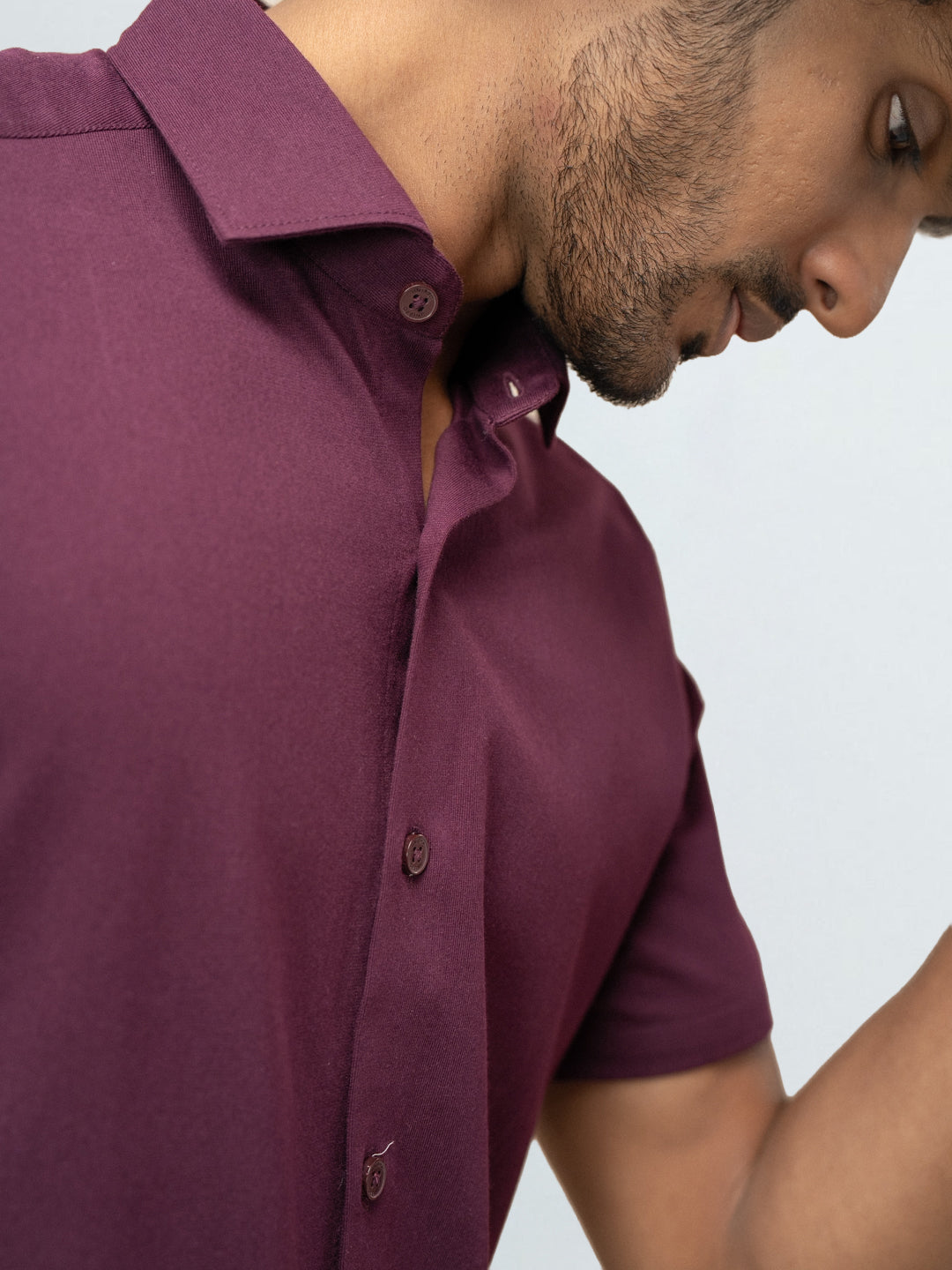 Men's Cotton Rich Knit Shirt Grape