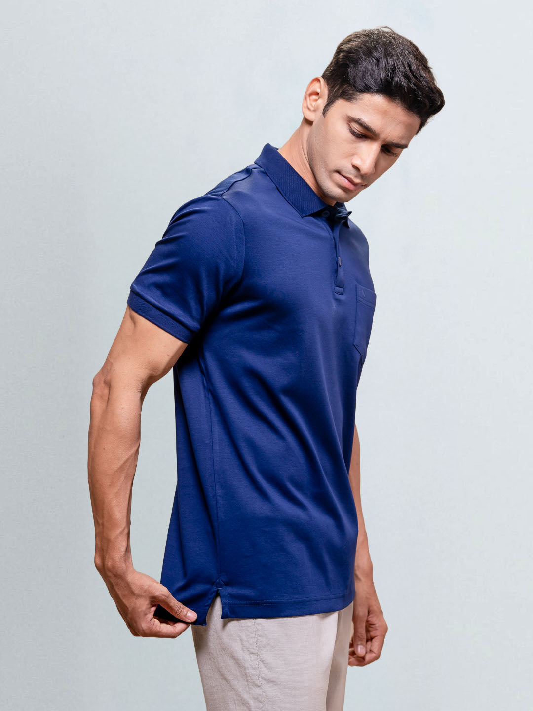 Men's Extra Long Staple Cotton Polo Marine Royal