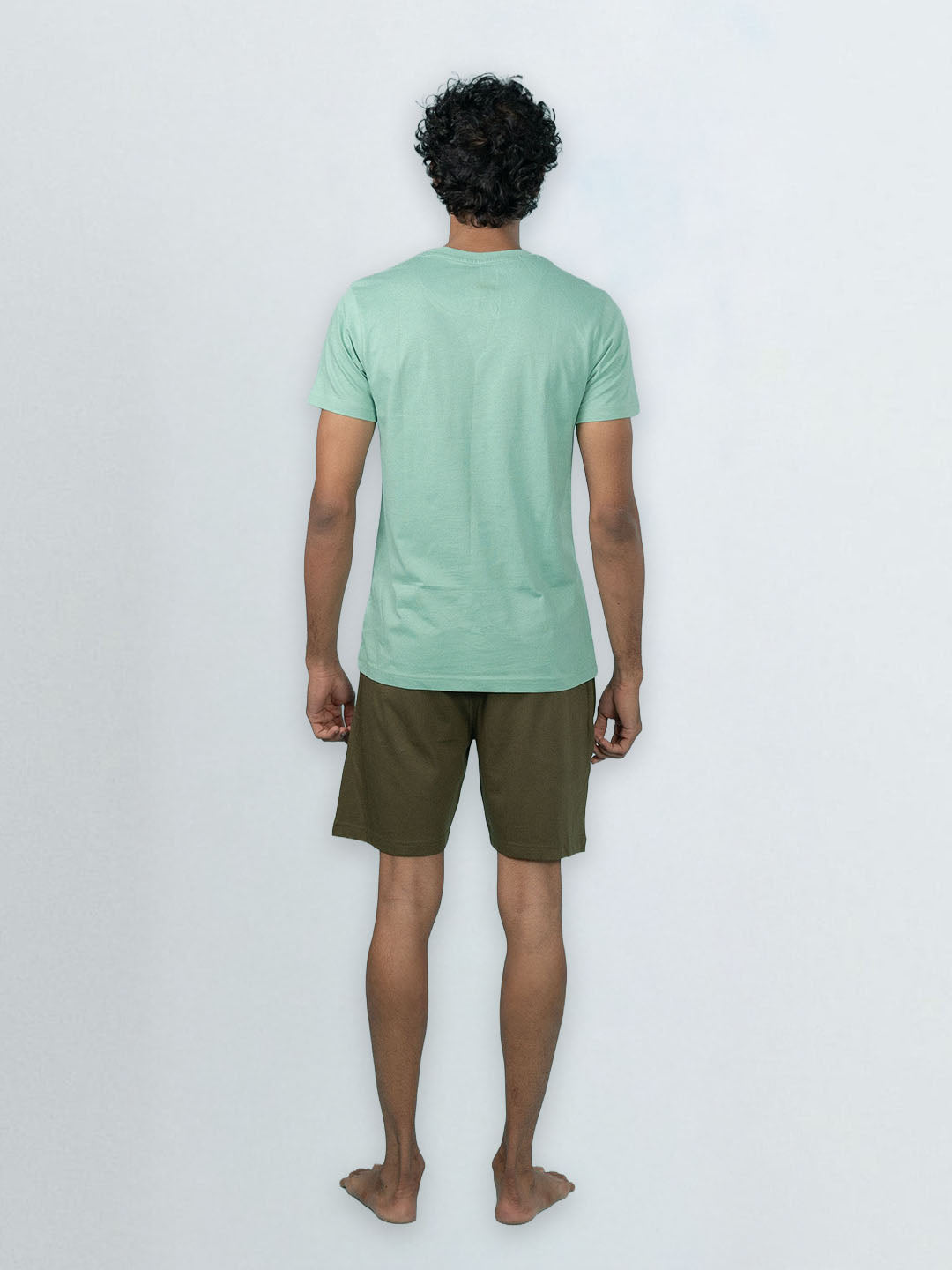 Men's 100% Cotton Crew Neck Olive Green