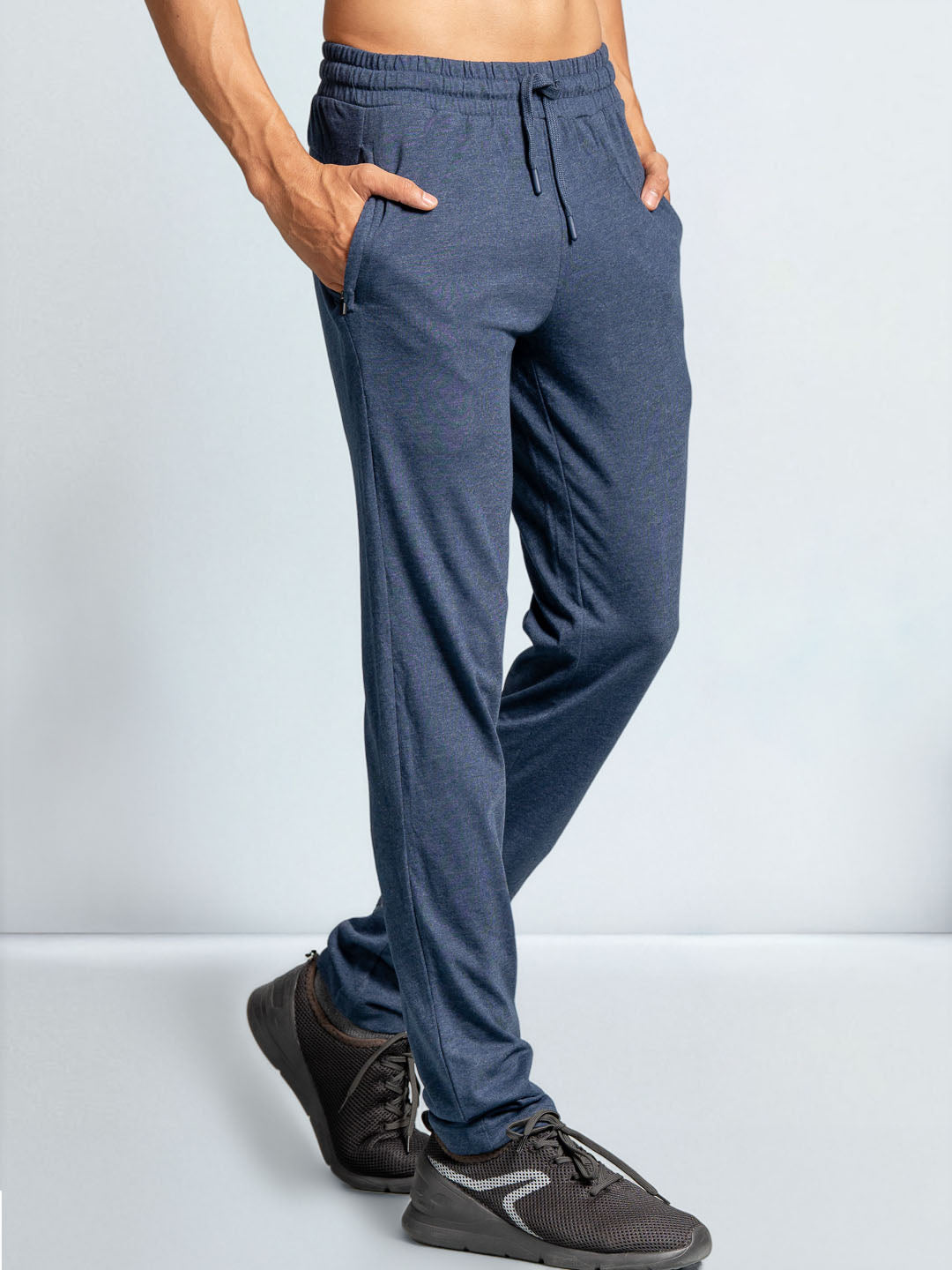 Men's Cotton Rich Slim Fit Track Denim Blue