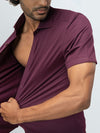 Men's Cotton Rich Knit Shirt Grape