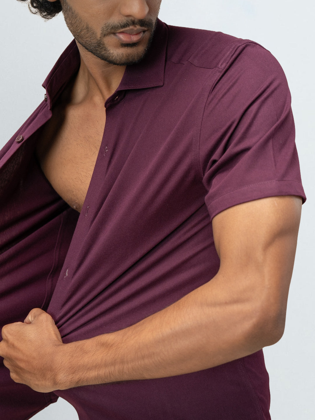 Men's Cotton Rich Knit Shirt Grape