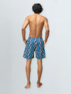 Men's 100% Cotton Printed Long Boxer Shorts Blue