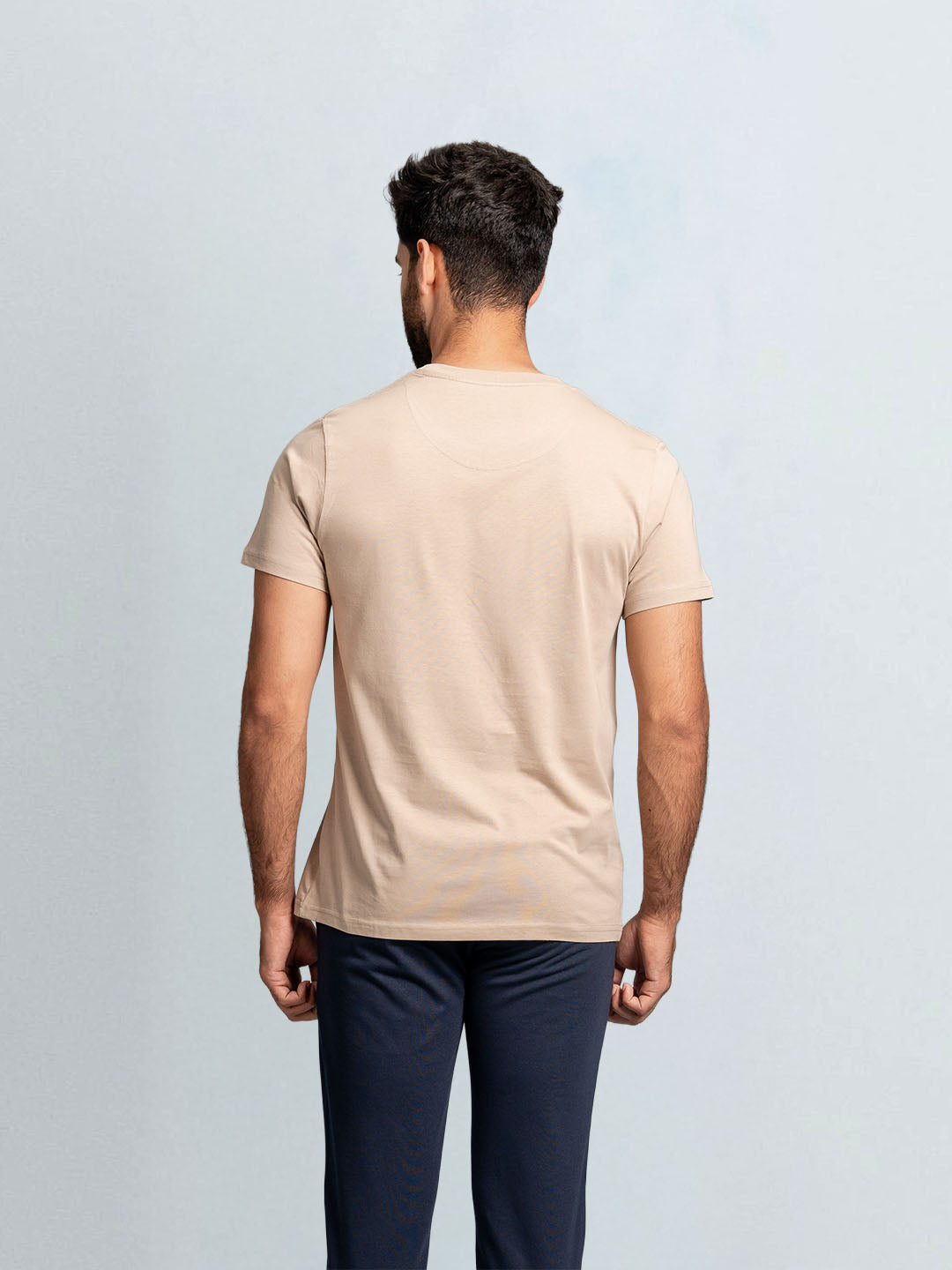Men's 100% Cotton Crew Neck Royal Beige