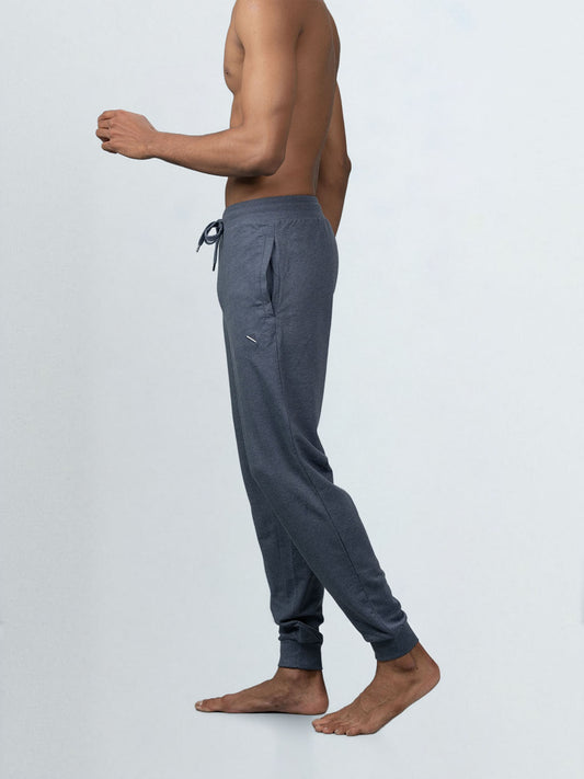 Men's Combed Cotton Regular fit Jogger Blue Melange