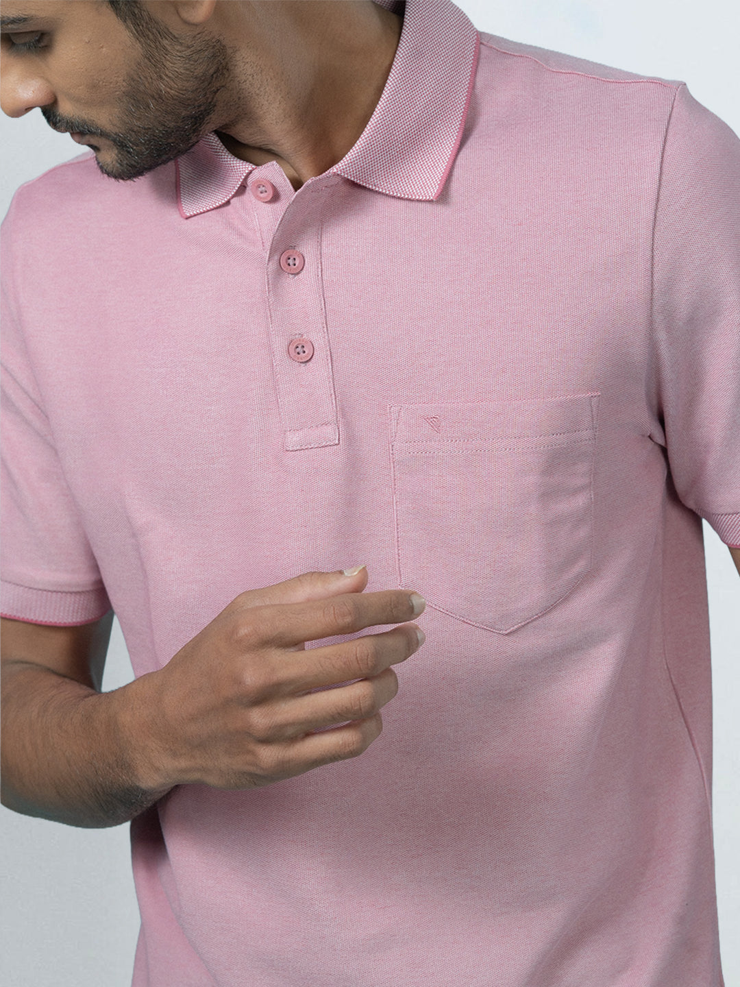 Men's Cotton Rich Pique Polo Heather Rose