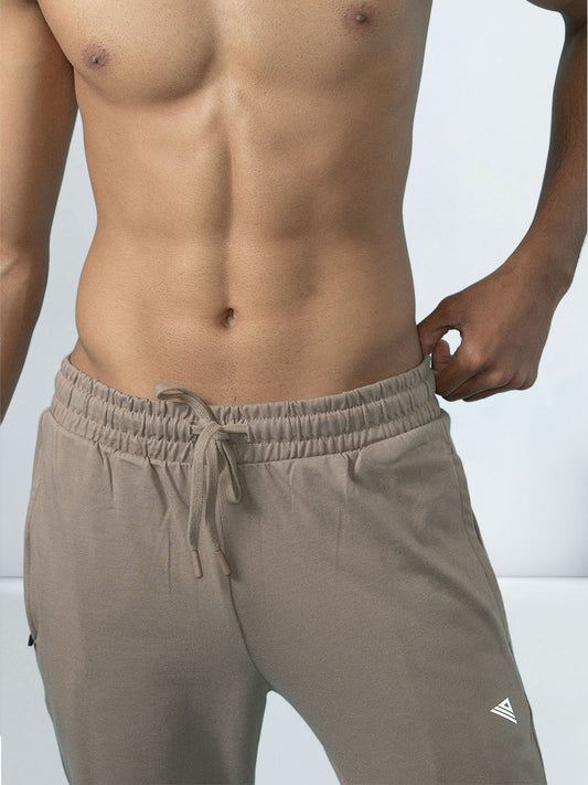 Men's Cotton Rich Slim Fit Track Taupe Brown