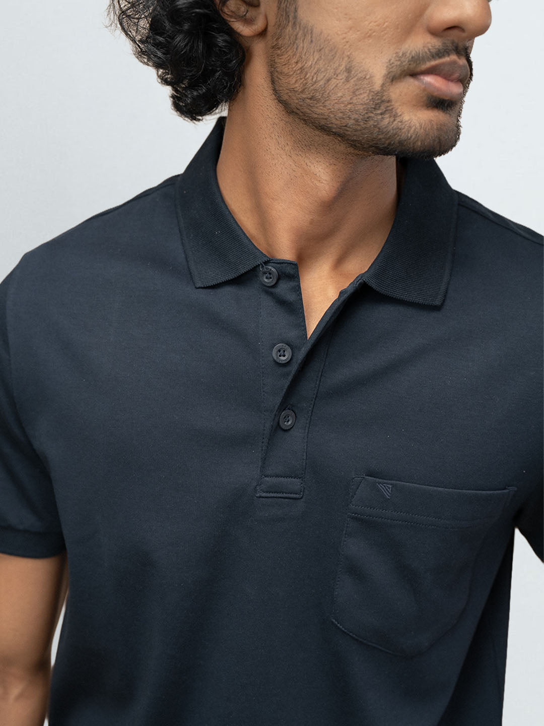 Men's Extra Long Staple Cotton Polo Navy
