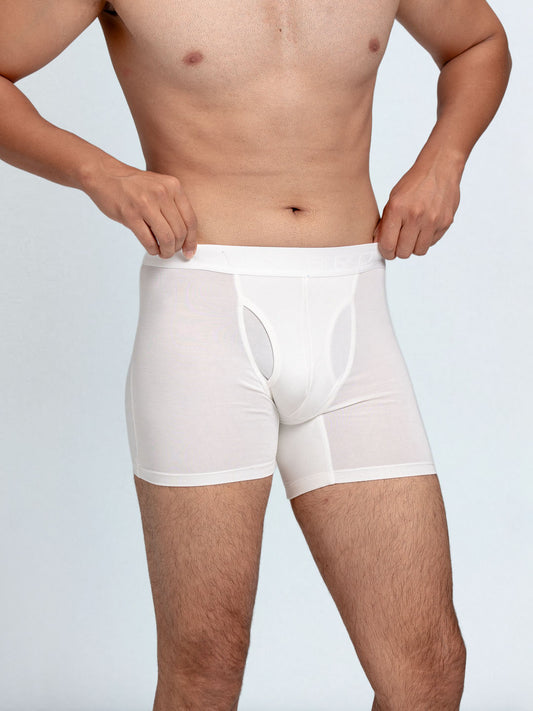 Men's TENCEL Micro Modal Elastane Stretch Boxer Brief White