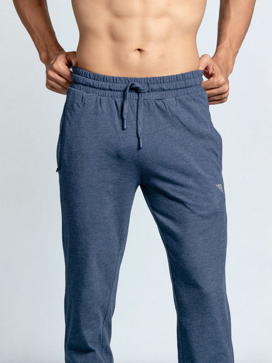 Men's Cotton Rich Slim Fit Track Denim Blue