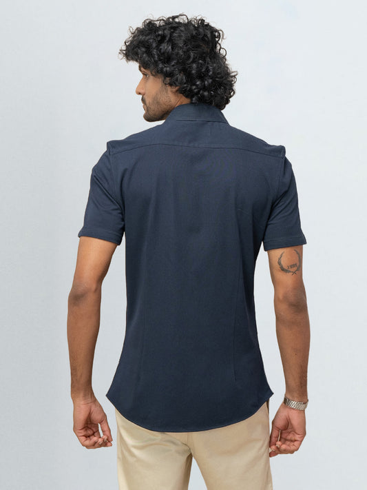 Men's Cotton Rich Knit Shirt Navy