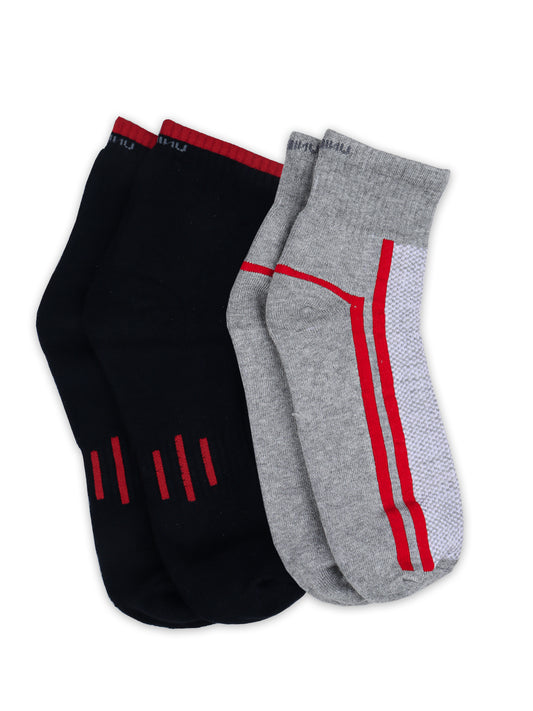 Bamboo Sports Ankle Length Socks Black & Grey Melange SAD2
