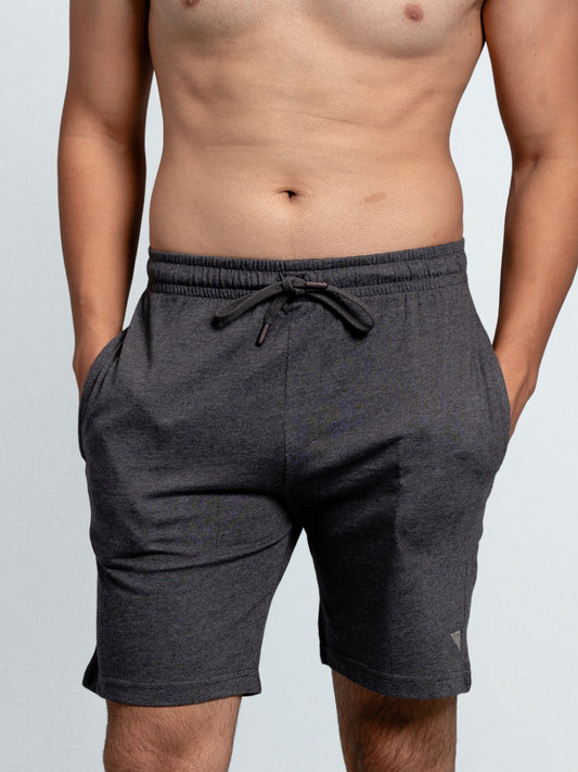 Men's Combed Cotton Shorts Charcoal
