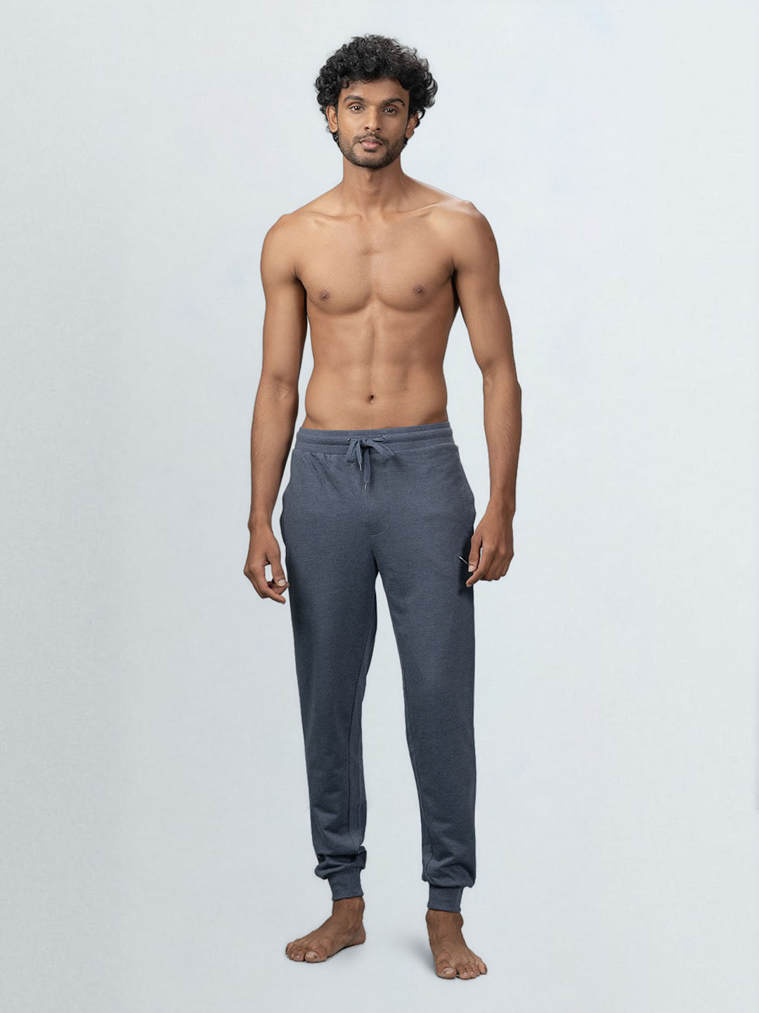 Men's Combed Cotton Regular fit Jogger Blue Melange