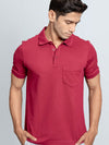 Men's Cotton Rich Pique Polo Maroon