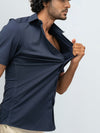 Men's Cotton Rich Knit Shirt Navy