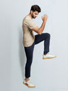Men's 100% Cotton Crew Neck Royal Beige