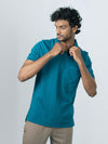 Men's Cotton Rich Pique Polo Lake Blue