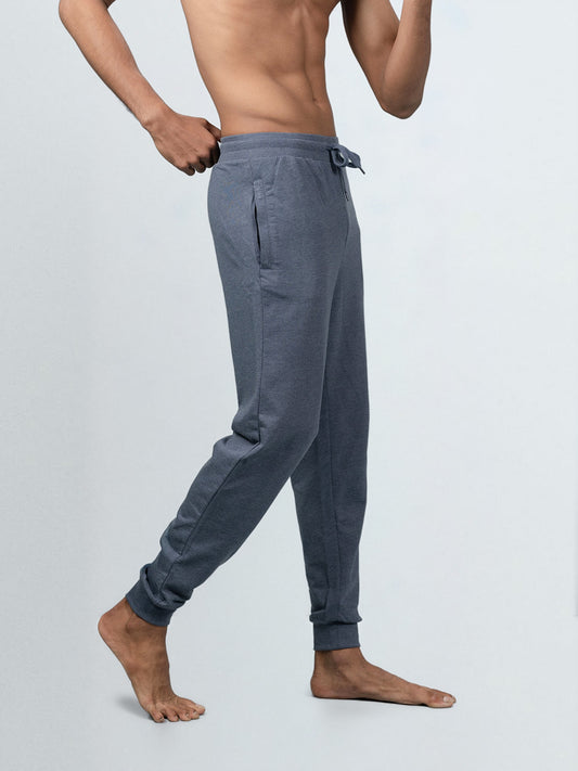 Men's Combed Cotton Regular fit Jogger Blue Melange