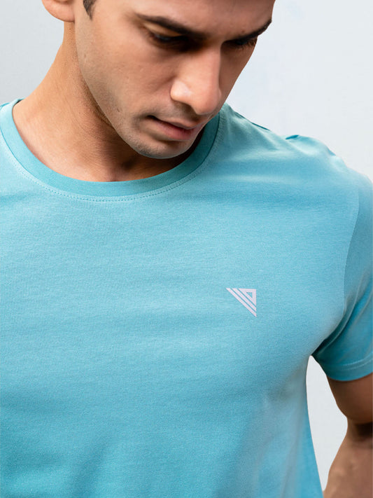 Men's 100% Cotton Crew Neck Auqa