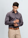 Men's Satin Stretch Cotton Shirt Grey