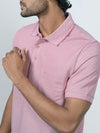 Men's Cotton Rich Pique Polo Heather Rose