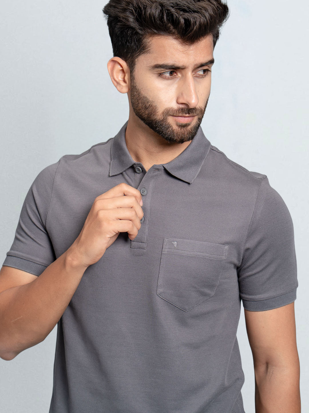 Men's Extra Long Staple Cotton Polo Smokey Grey