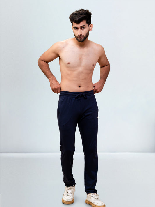Men's Cotton Rich Slim Fit Track Navy