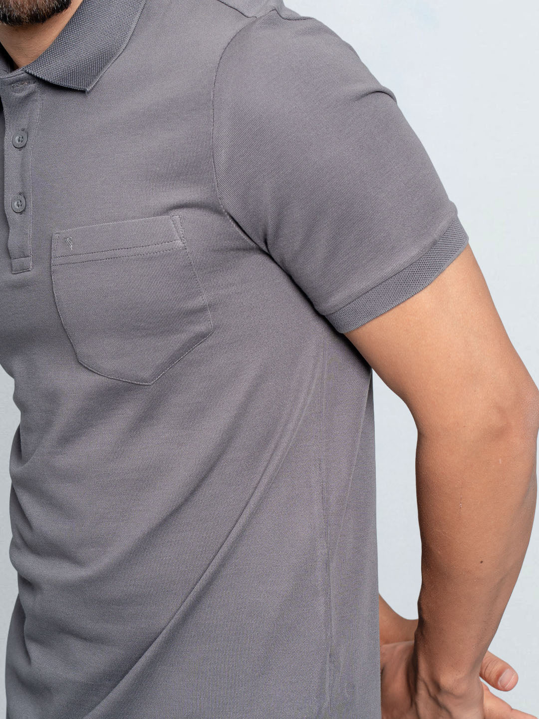 Men's Extra Long Staple Cotton Polo Smokey Grey