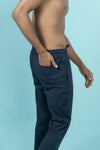 Men Combed Cotton Rich Agile Track Pant with Zipper Pockets Navy AGT4