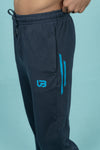 Men Combed Cotton Rich Agile Track Pant with Zipper Pockets Navy AGT4