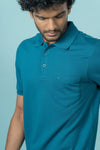 Mens Expert Polo Tshirt with Pocket Lake Blue EP33