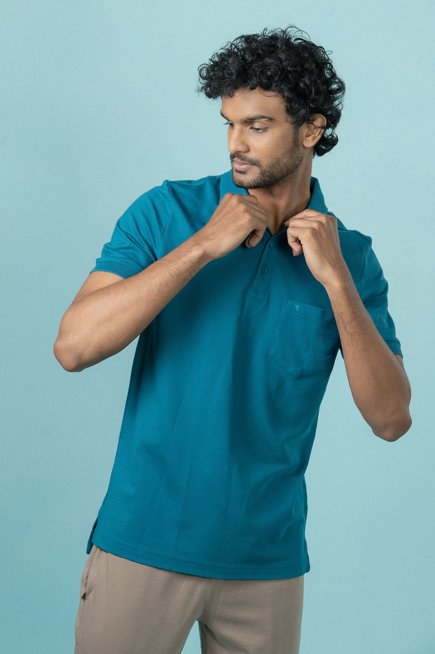 Mens Expert Polo Tshirt with Pocket Lake Blue EP33