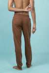 Combed Cotton Side Sew Panel Smart Fit Zipper Pocket Track Pant Brown ETK4