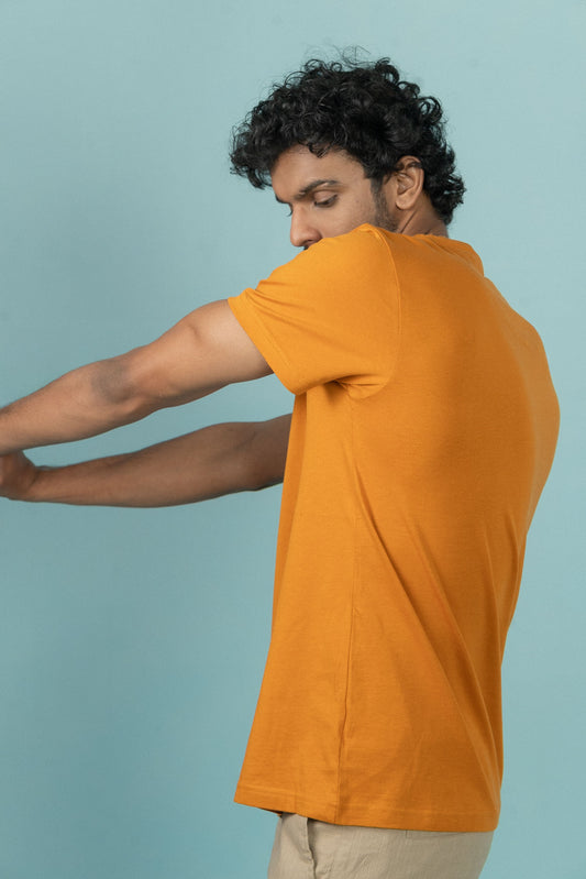 Men 100% Cotton Smart Fit Expert Tee Mustard ET27