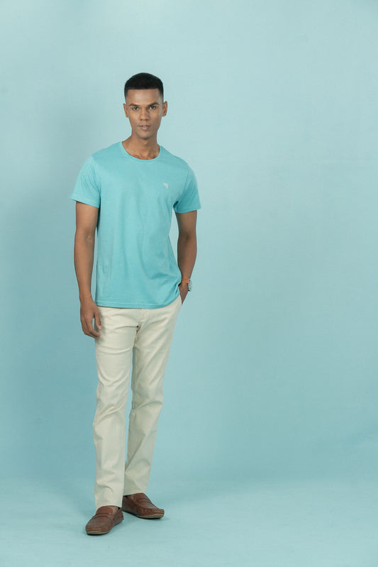Men 100% Cotton Smart Fit Expert Tee Auqa ET26