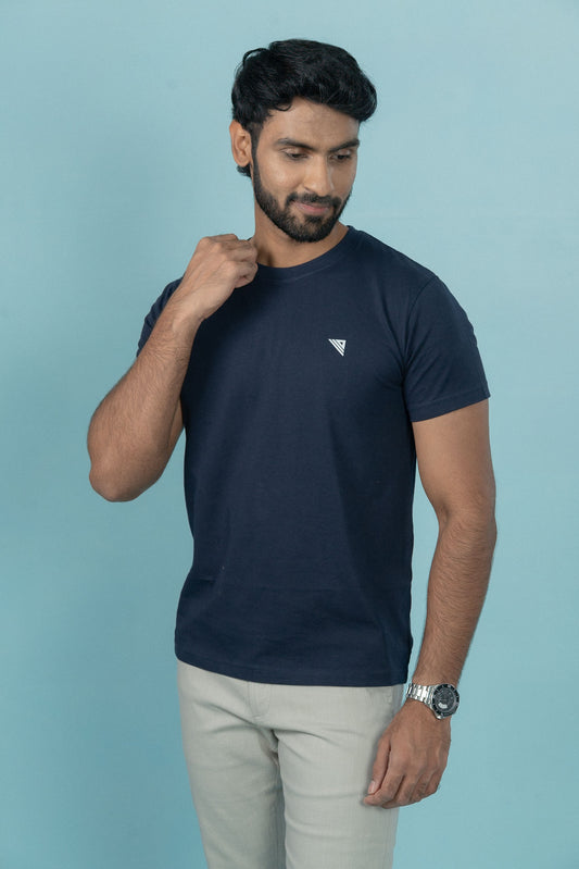 Men 100% Cotton Smart Fit Expert Tee Navy ET7