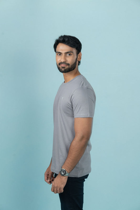 Men 100% Cotton Smart Fit Expert Tee Graphite Grey ET25