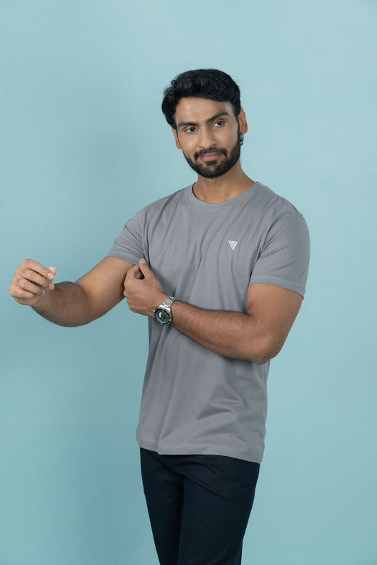 Men 100% Cotton Smart Fit Expert Tee Graphite Grey ET25