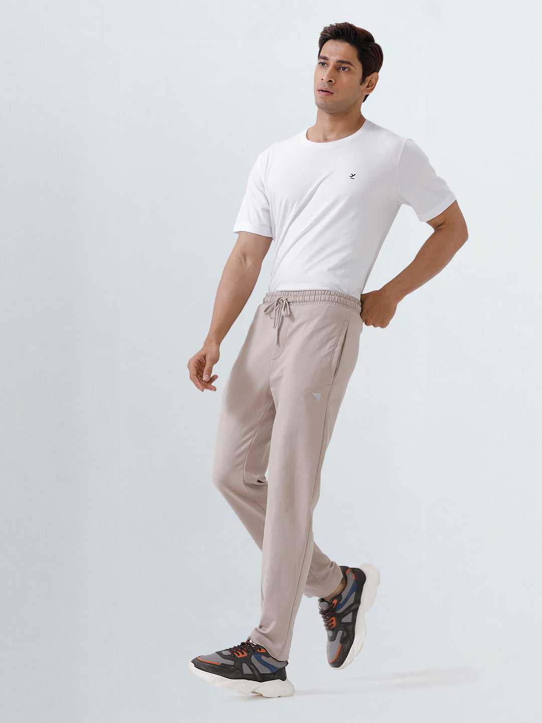 Men's Cotton Rich Regular Fit Track Beige