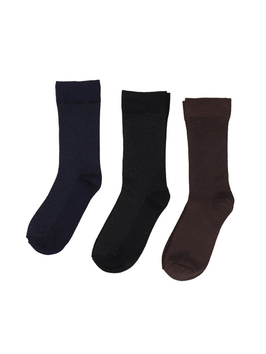 Bamboo Assorted Formal Full Length Stripes Designed Socks FFD4